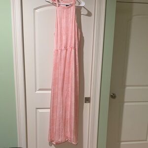 Banana Republic orange and White Patterned Dress with pockets